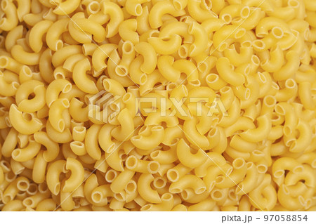 Italian pasta background close-up. Top view 97058854