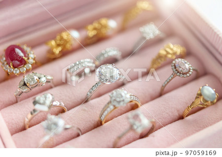 Jewelry diamond rings in box Jewelry diamond rings in box 97059169
