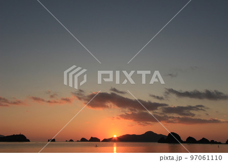 座間味島夕景　風景　 97061110