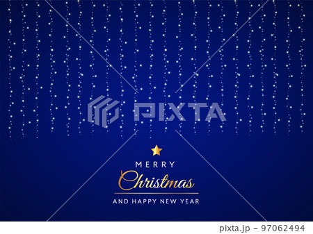 クリスマス ニューイヤー キラキラのシャインレイン 青い背景 デザイン素材 クリスマス ニューイヤー キラキラのシャインレイン 青い背景 デザイン素材 97062494
