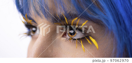 Blue and yellow tones face Blue and yellow tones face 97062970