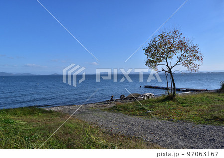 琵琶湖・大津木戸の湖岸 琵琶湖・大津木戸の湖岸 97063167