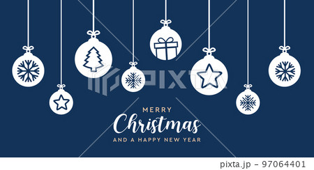 christmas bauble decoration with snowflakes stars and gift 97064401