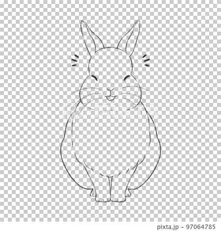Line drawing of a happy rabbit Line drawing of a happy rabbit 97064785
