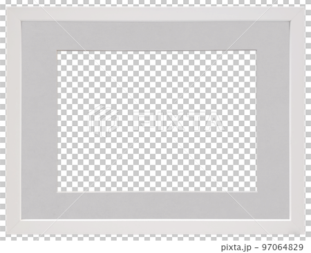 White picture frame with mat and copy space isolated on transparent background 97064829
