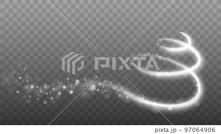 Glowing Christmas Star with Stardust Trail. 97064906