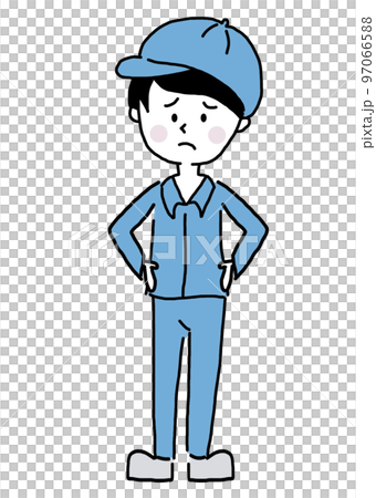 Full body of a male contractor A man wearing work clothes Full body of a male contractor A man wearing work clothes 97066588