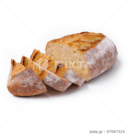 sliced bread isolated on white background 97067324