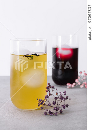 Refreshing orange and cherry summer drinks 97067337