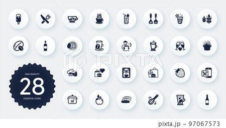 Set of Food and drink icons, such as Cooking...のイラスト素材 [97067573] - PIXTA