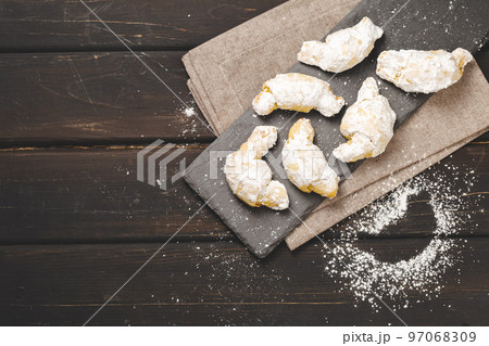 Rugelach Crescent Rolled Cookies with Sugar Icing Rugelach Crescent Rolled Cookies with Sugar Icing 97068309