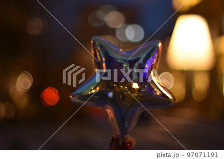 Christmas bauble star decoration. Christmas greeting card concept . Christmas bauble star decoration. Christmas greeting card concept . 97071191