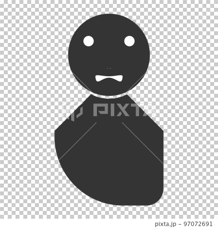 Black humanoid silhouette (dissatisfied, facial expression 12) 97072691