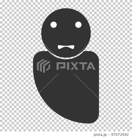 Black humanoid silhouette (dissatisfied, facial expression 12) 97072692