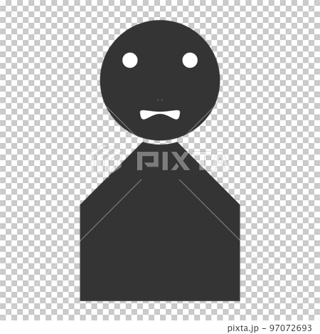 Black humanoid silhouette (dissatisfied, facial expression 12) 97072693