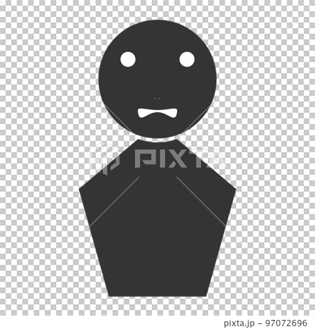 Black humanoid silhouette (dissatisfied, facial expression 12) 97072696