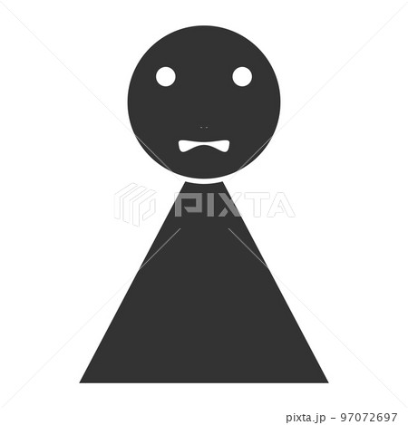 黒色の人型シルエット（不満・表情12） 97072697