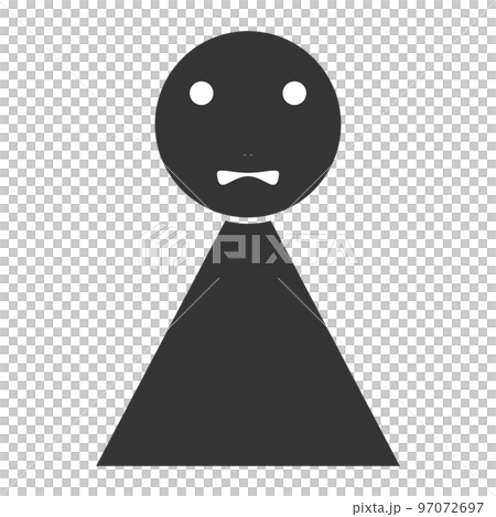 Black humanoid silhouette (dissatisfied, facial expression 12) 97072697