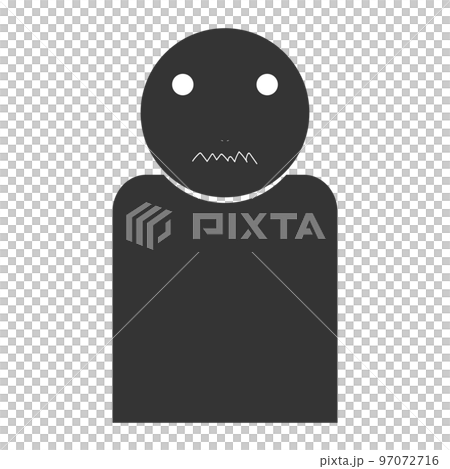 Black humanoid silhouette (dissatisfied, facial expression 14) 97072716