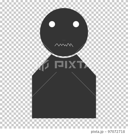 Black humanoid silhouette (dissatisfied, facial expression 14) 97072718
