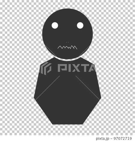 Black humanoid silhouette (dissatisfied, facial expression 14) 97072719