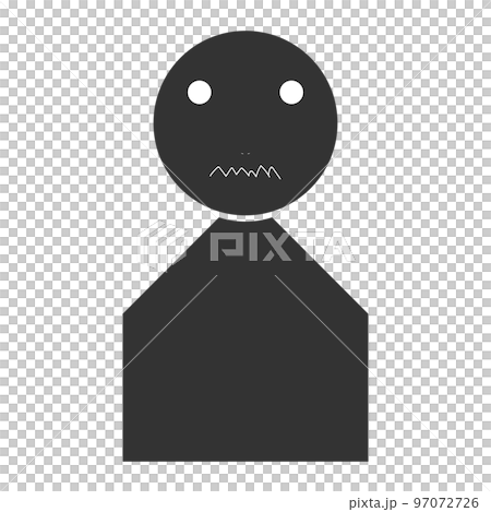 Black humanoid silhouette (dissatisfied, facial expression 14) 97072726
