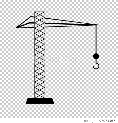 Tower crane icon. Machinery on the construction site. vector. 97073367