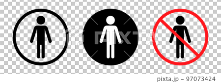 人のアイコンセット。立ち入り禁止やトイレのサイン。ベクター。 97073424