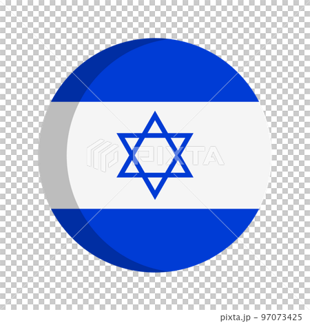 Round Israeli flag. Jewish. vector. 97073425