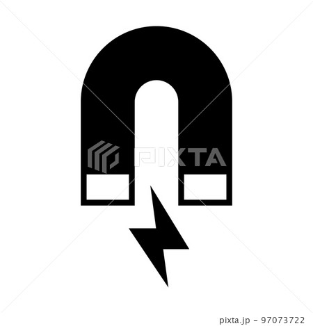 磁石のアイコン。理科の実験器具。磁場。ベクター。 磁石のアイコン。理科の実験器具。磁場。ベクター。 97073722