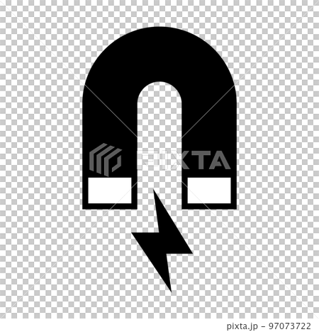 磁石のアイコン。理科の実験器具。磁場。ベクター。 磁石のアイコン。理科の実験器具。磁場。ベクター。 97073722