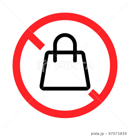 荷物持ち込み禁止のサイン。ベクター。 荷物持ち込み禁止のサイン。ベクター。 97073839