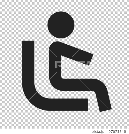 一個人坐在座位上的象形圖。向量。 97073846