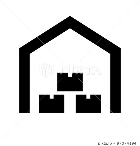 シンプルな倉庫のアイコン。物流の保管庫。ベクター。 97074194