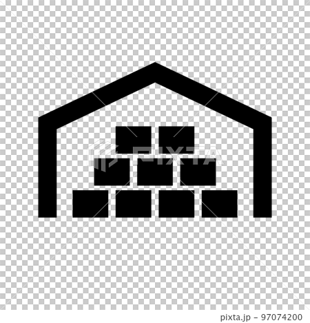 Warehouse and cargo silhouette icon. Logistic warehouse. Storage. vector. 97074200