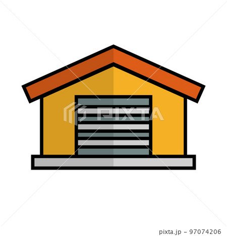 モダンな倉庫のアイコン。物流倉庫。ベクター。 97074206