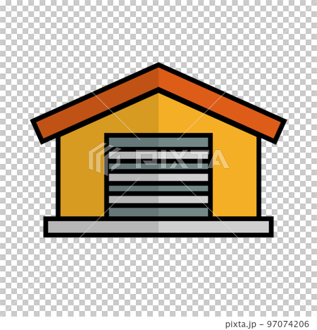 Modern warehouse icon. Logistic warehouse. vector. Modern warehouse icon. Logistic warehouse. vector. 97074206