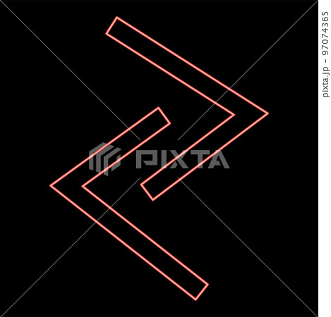 Neon jera rune year yeild harvest symbol red color vector illustration image flat style 97074365