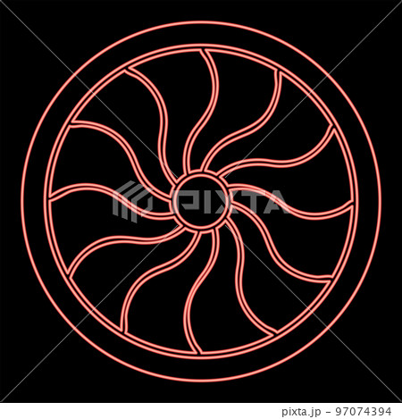 Neon viking shield red color vector illustration image flat style 97074394