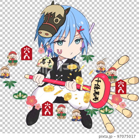 福物干支シリーズイラスト・午年(男の子) 福物干支シリーズイラスト・午年(男の子) 97075017