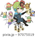 福物干支シリーズイラスト・酉年（男の子） 97075019