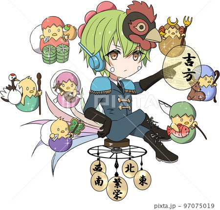 福物干支シリーズイラスト・酉年(男の子) 福物干支シリーズイラスト・酉年(男の子) 97075019