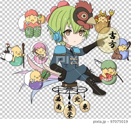 福物干支シリーズイラスト・酉年(男の子) 福物干支シリーズイラスト・酉年(男の子) 97075019