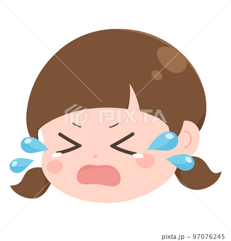 中耳炎の症状_泣く女の子のイラスト 97076245