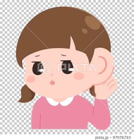 一個女孩傾聽的插圖 一個女孩傾聽的插圖 97076783