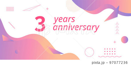 3th anniversary logo, birthday celebration. 97077236