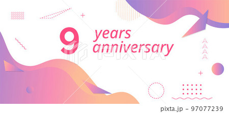 9th anniversary logo, birthday celebration. 97077239