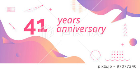 41th anniversary logo, birthday celebration. 41th anniversary logo, birthday celebration. 97077240
