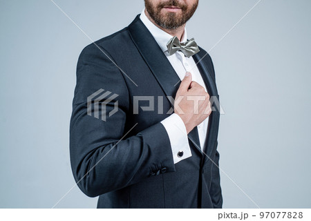 male beauty and fashion. menswear and formalwear. bride groom. esthete wear bow tie. male beauty and fashion. menswear and formalwear. bride groom. esthete wear bow tie. 97077828
