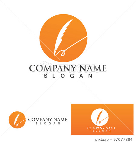 feather law logo template-vector 97077884